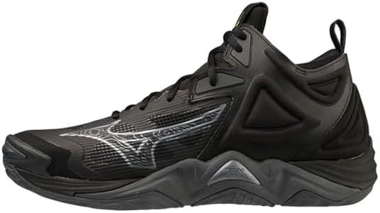 Mizuno Wave Momentum 3 Mid Unisex Volleyball Shoe, Black-Grey, 10 Narrow US Men