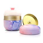 BBKON Large Powder Puff for Body Powder with Powder Container, Soft Powder Puff and Dusting Powder Travel Case (Flower Season Story)