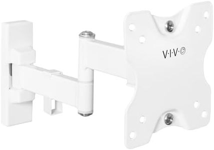 VIVO Full Motion Wall Mount for up to 27 inch LCD LED TV and Computer Monitor Screens, Tilt and Swivel Bracket with Max 100x100mm VESA, White, MOUNT-VW01MW