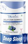 Popmins Vegan, Sugar-free Melatonin Gummies for Sleep, Muscle Recovery & Nerve Relaxation with Tagar root, Chamomile & Lemon Balm extract, Melatonin 5mg Helps You Sleep peacefully and Wake Up Energized | For Women & Men | 30 Gummies