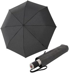 Knirps C.241 Automatic Rain Umbrella, Vegan Leather Handle, Melange Black