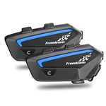 FreedConn Motorcycle Bluetooth Headset Helmet Intercom FX Motorcycle Communication System Intercom/Voice Assistant Trigger/Boom&Soft Mic for All Types of Helmets Black(2 Pack)