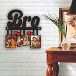 GIFT JAIPUR BRO 3 Photo Hanger Wooden Wall Photo Frame 9 X 8 inch - DIY Birthday Rakhi Rakshabandhan Bhaidooj love Sorry gift for Brother bhai bro, Rectangular