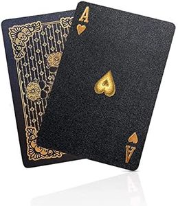 BIERDORF Diamond Waterproof Black Playing Cards, Poker Cards, HD, Deck of Cards (Gold Skull)