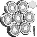 WAHFOX Universa 7 Heads Shaver Replacement Head for Head Shaver, and many Brands Head Shaver 7 Blades 7D Replacement Shaver Head Blade 7 Heads Shaver Head (Silvery)