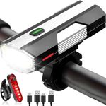 Linist Bicycle Lights - Rechargeable Type-C, 700 Lumens Front and Rear Cycling Light Set with 6+4 Modes, Anti-Dazzle Design for Night Riding