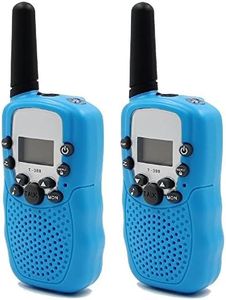 Hyperia Kids Walkie Talkies T-388 8 Channels 2-Way Radio Interphone with Built-in LED Torch VOX LCD Display,1 Pair (Blue)