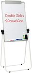 DOEWORKS 90x60cm Magnetic Whiteboard U-Stand/Flipchart Easel, Double Sides Stand White Board Easel, Height Adjustable and Foldable U Stand Easel, White