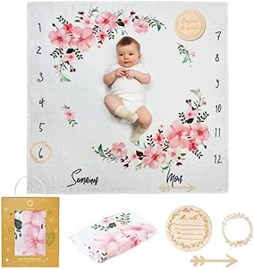 ODOXIA Couverture Etape Bébé en Français | Langes Coton Bébé | Tapis Mois Bebe Garçon Ou Fille, Unisexe | Thème Feuilles | Cadeau Baby-Shower Mamans