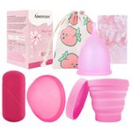 EACHPT Menstrual Cups, 4Pcs Reusable Menstrual Disc with Storage Bag, Soft Flexible Medical Grade Silicone,Period Disc Set with 12 Hr Wear, Sanitary Pad and Tampon Alternative, Size L