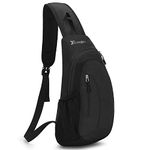 Januts Sling Bag Sling Shoulder Backpack Small Rucksack for Men Lightweight One Strap Shoulder Chest Bag Waterproof Anti-theft Casual Men Women Bags for Hiking Carbon Black