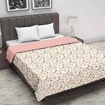 Trance Home Linen 150 GSM Pure Cotton Reversible Dohar Single Bed Size | Ac Blanket Comforter | Soft Light-Weight Bed Blanket (56 X 88 Inch, Summer Dreams Peach, Pack of 1), 200 TC Festive Gifting