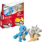 MEGA Pokémon Building Toys Set Squirtle & Cubone with 45 Pieces, 2 Poseable Characters and Poké Ball, 2 Inches Tall, for Kids, HXP15