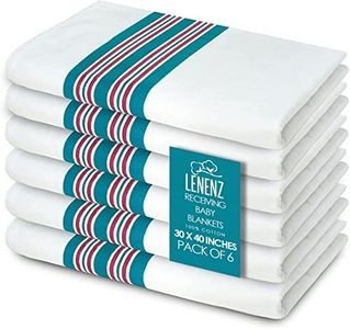 Lenenz Baby Receiving Blankets, 100% Cotton Flannel Receiving Blanket, Perfect for swaddling & Wrapping, Ultra-Soft Hospital Blankets, Size 30 x 40 inch (6)