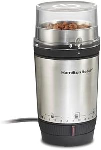 Hamilton Beach Custom Grind Electric Coffee Grinder for 4-14 Cups, One-Press Hand-Free Operation with Auto Shutoff, Removable Grinding Bowl For Easy Pour and Clean, Stainless Steel (80406)