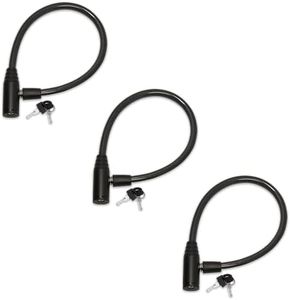 Urban August Original Fridge Lock: Multi - Functional Cable Keyed Lock, for French-Door Refrigerators and Cabinets (Regular, Black - 3 Pack KEYED Alike)
