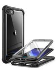 i-Blason Ares for iPhone SE Case 2022 (3rd Gen), [Built-in Screen Protector] Dual Layer Rugged Clear Bumper Case for iPhone SE 2022/ iPhone SE 2020/ iPhone 8/ iPhone 7 (Black)