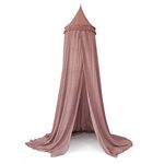 Zeke and Zoey Hanging Dusty Dirty Pink Princess Canopy for Girls Bed with Tassels - Hideaway Tent for Kids Rooms or Cribs. Nursery Decoration - Slightly Sheer Drapes for Child, Play or Reading