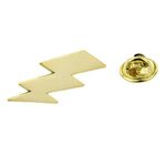 Gold Lightening Bolt Metal Pin Badge Lapel Badge