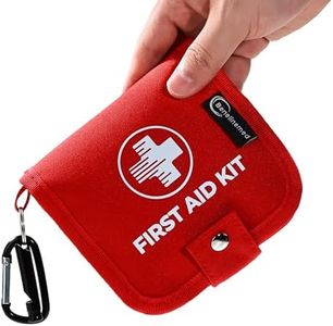 Benelinemed Mini First Aid Kit - 137 Piece Small Emergency Medical Kit for Home, Car, Travel, Camping & Outdoor Activities(Red)