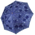 Honeystore Vintage Lace UV Sun Parasol Folding 3D Flower Embroidery Umbrella 6218 Navy