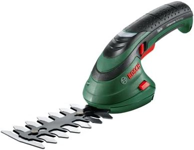 Bosch Home & Garden 3.6V Cordless Compact Hedge Shrub Shear Garden Kit, Anti Blocking System, Includes Shrub Blade & Soft Case, Integrated Battery, Runtime: 50 min (ISIO 3)