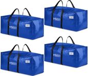 ClearSpace Heavy Duty Moving Bags or Storage Bag – Large Moving Boxes with Backpack Straps, Zippers & Handles – Perfect for Moving, College Dorm, Traveling, Camping, Christmas Decorations, 4 Pack