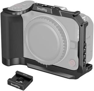 SmallRig R50 V Camera Cage for Canon R50V, Built-in Ergonomic Silicone Grip, QR Plate for Arca, 1/4"-20 Threaded Hole, 3/8"-16 Holes for ARRI, Cold Shoe, QD Sockets, Vertical Shooting(Black)-5427