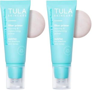 TULA Skin Care Face Filter Blurring and Moisturizing Primer - Sunrise, Evens the Appearance of Skin Tone & Redness, Hydrates & Improves Makeup Wear, 1fl oz (Pack of 2)