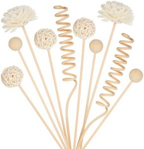 Reed Diffuser Stick,WUTAOBON 10Pcs 10Inch Natural Rattan Flower Reed Fragrance Diffuser Set, Fragrance Diffuser Replacement Rattan Sticks Home Decor (Primary Color)