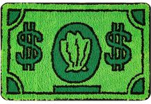 Cute Money Rug, 31.5'' x 19.7'' Cartoon Funny Cool Small Throw Rugs for Kids Bedroom Bathroom Kitchen Dorm Non Slip Machine Washable Soft Shag Accent Floor Rug, Unique Gift for Kids Green