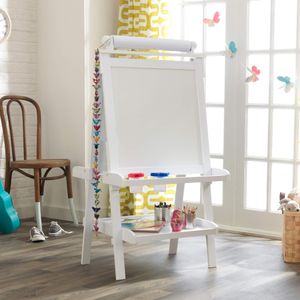 KidKraft Deluxe Wooden Artist Easel – Double-Sided Kids Art Station