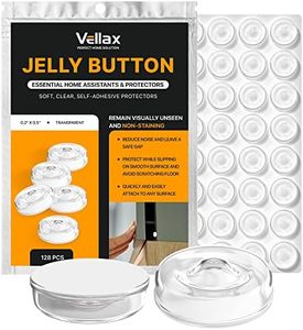 Vellax Self Adhesive Cabinet Door Bumpers - 128 pcs Sticky Silicone Clear Sound Dampening Rubber Bumpers - for Wall Protection, Kitchen Furniture, Decor, Drawer Stops