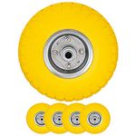 Bond Hardware 10" Yellow Sack Truck Hand Trolley Cart Wheelbarrow Solid Rubber Wheel Tyre Tires (Pack of 4)