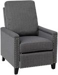 Flash Furniture Carson Transitional Style Push Back Recliner Chair - Gray Fabric Upholstery - Accent Nail Trim - Pillow Back Recliner