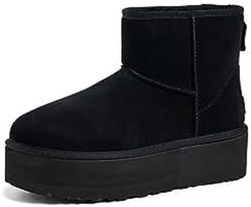 UGG Women's Classic Mini Platform Boot, Black, 8