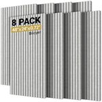 TONOR 8-Pack Bilayer Acoustic Panels Large Self-adhesive, 48” * 24” * 0.72” Adhesive Wall Panel, Large Soundproof Tiles for Echo Absorbtion, Acoustical Barrier of Polyester Fiber, Grey