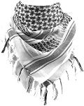 MECOCO Military Shemagh Tactical Desert Scarf / 100% Cotton Keffiyeh Scarf Wrap for Men And Women (White)