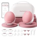 Momcozy Breast Pump Hands Free Upgraded Mobile Flow | M9, App Discreet Control with Personalized Multi-Modes & 15 Levels, Wearable Breast Pump 24mm (Cozy Red, 2 Count)