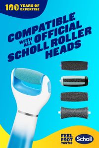 Scholl Velvet Smooth Electric Foot File – Hard Skin & Callus Remover with Cracked Heel Roller