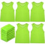 Sintege 12 Pcs Soccer Pinnies Basketball Jersey Team Practice Vests Nylon Mesh Scrimmage for Youth Kids Sports Football (Green,Small)