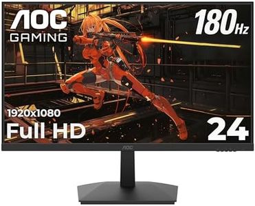 AOC 24G15N 24" Gaming Monitor, Full HD 1920x1080, 180Hz 1ms, 1x HDMI 2.0, 1x Display Port, Adaptive-Sync, 3-Sided Frameless, HDR Ready, Console Gaming Ready, 3-Year Zero-Bright-Dot