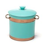 Fiesta 3 Quart Double-Walled Ice Bucket with Copper Accents, Turquoise