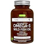 Omega-3 Wild Fish Oil & Astaxanthin, The Most Advanced High Absorption rTG Omega-3, EPA & DHA 1000mg, Ultra Pure; Free from Environmental Toxins, Lemon Flavour, 180 Softgels, by Igennus