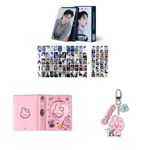 Kpop Set 60pcs Jungkook Personal Photocards Postcard, 32pcs Stickers, Cooky Album Binder Holder Book, Cooky Keyring Keychain (JK)