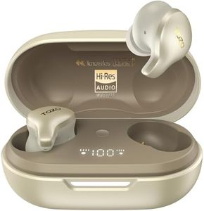 TOZO Golden X1 Wireless Earbuds Balanced Armature Driver and Hybrid Dynamic Driver, Bluetooth Headphones OrigX Pro, LDAC & Hi-Res Audio Wireless, Noise Cancellation Headset Champagne