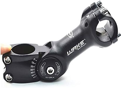 MTB Stem 31.8 90mm 0-60 Degree Adjustable Bike Stem Wake Mountain Bike Stem Short Handlebar Stem for Most Bicycle, Road Bike, MTB, BMX, Fixie Gear, Cycling (Aluminum Alloy, Lightweight, Black)
