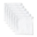 linendo Cloth Napkins, Set of 6-100% Pure Linen, 38 x 38 cm (Square) – White, Machine Washable, Soft and Reusable for Hotels, Cafes, Restaurant, Home and Kitchen