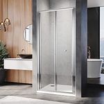 ELEGANT 800mm Bi-Fold Glass Shower Enclosure Door Cubicle Screen