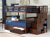 Atlantic Furniture Columbia Bunk Bed, Full/Full, Walnut